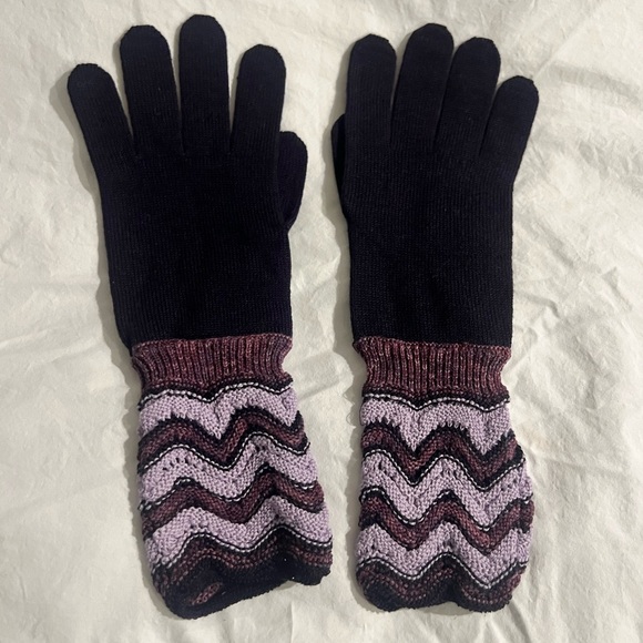 Missoni knit gloves with trim - Picture 2 of 4